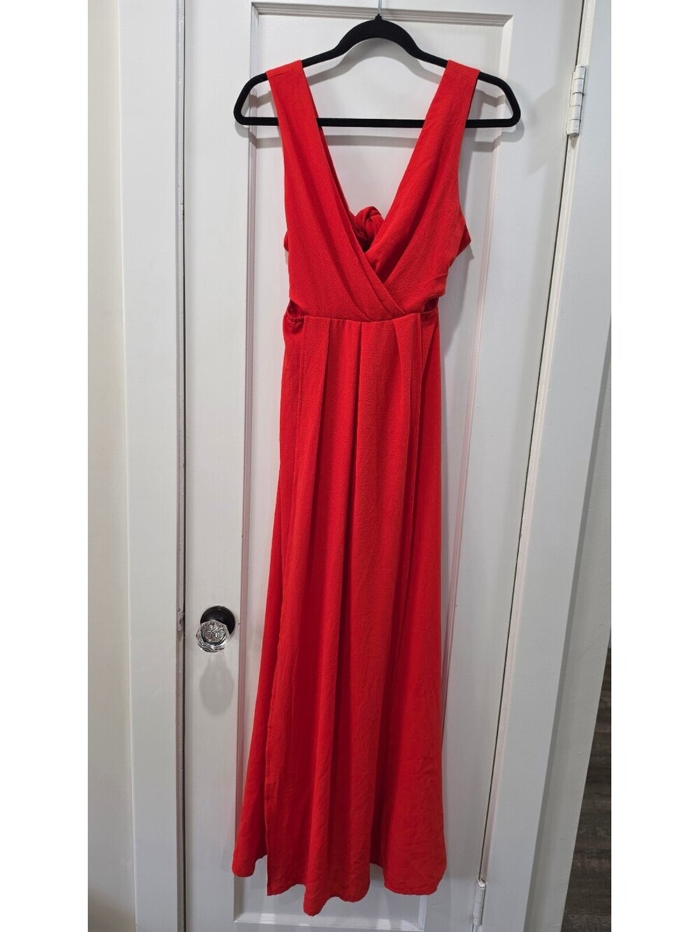 HYFVE Red Sleeveless Maxi Dress Size Medium with Side Slit
